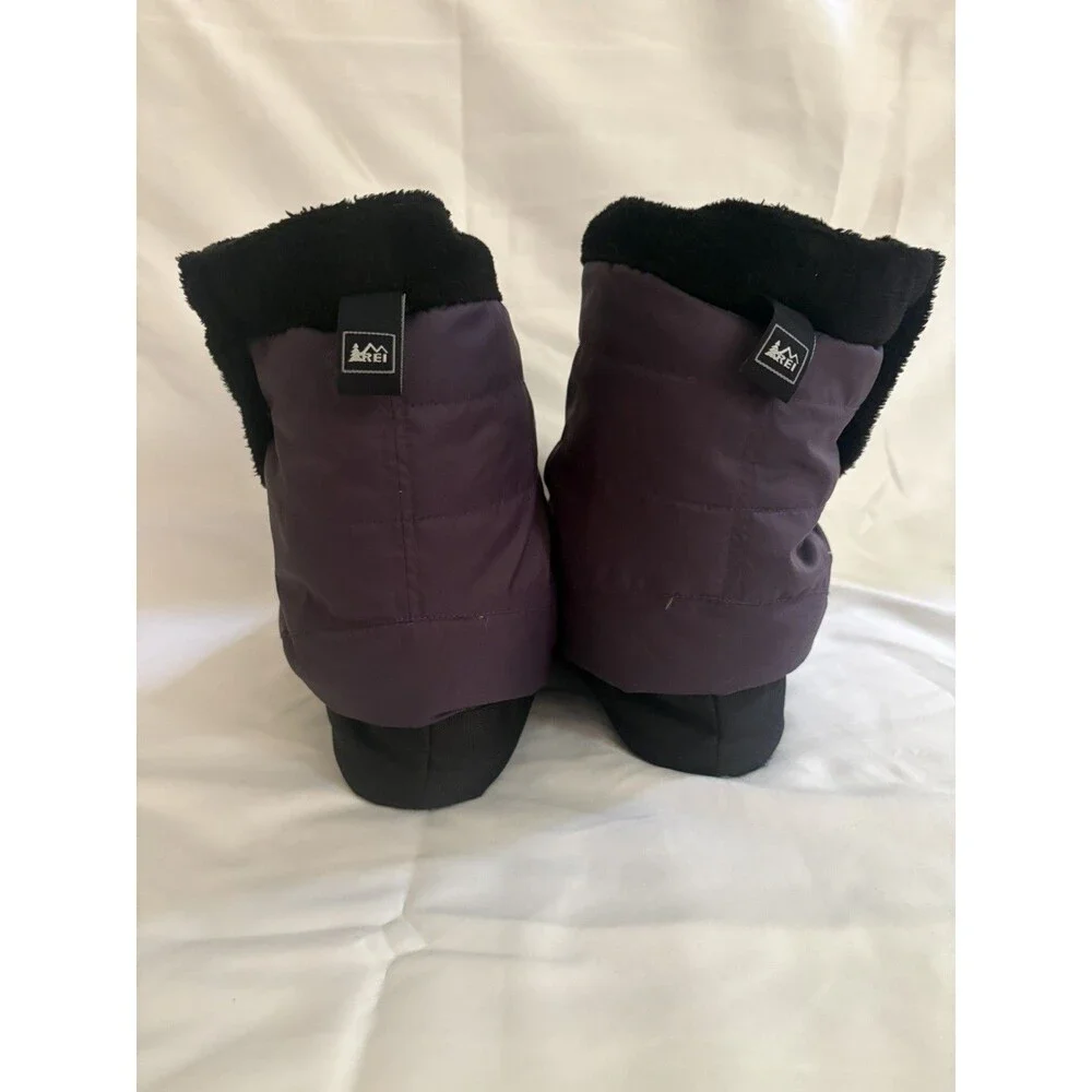 REI Unisex Duck Down Camping Booties Insulated Slippers Purple Size M